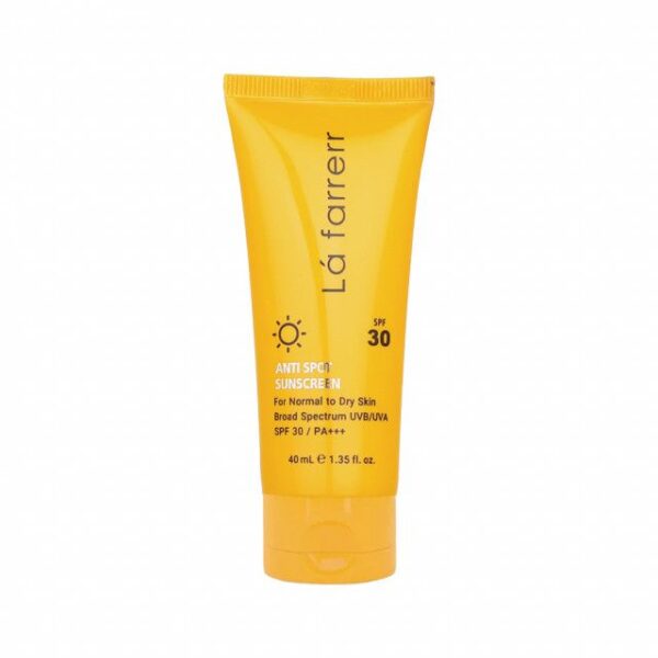 کرم ضد آفتاب و ضد لک SPF30 لافارر مناسب پوست خشک و معمولی حجم 40 میلی لیتر - بی رنگ -