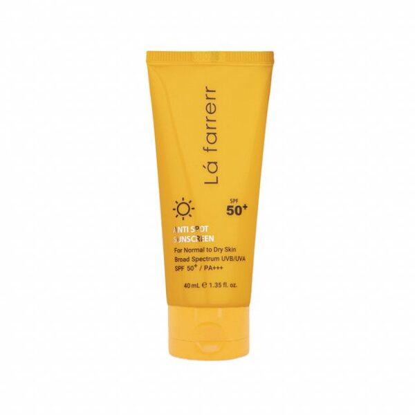 کرم ضد آفتاب و ضد لک SPF50 لافارر مناسب پوست های خشک و معمولی حجم 40 میلی لیتر - بی رنگ -