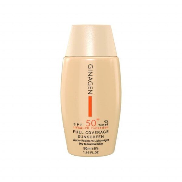 کرم ضد آفتاب SPF 50 ژیناژن شماره 03 مناسب پوست خشک و نرمال حجم 50 میلی لیتر -