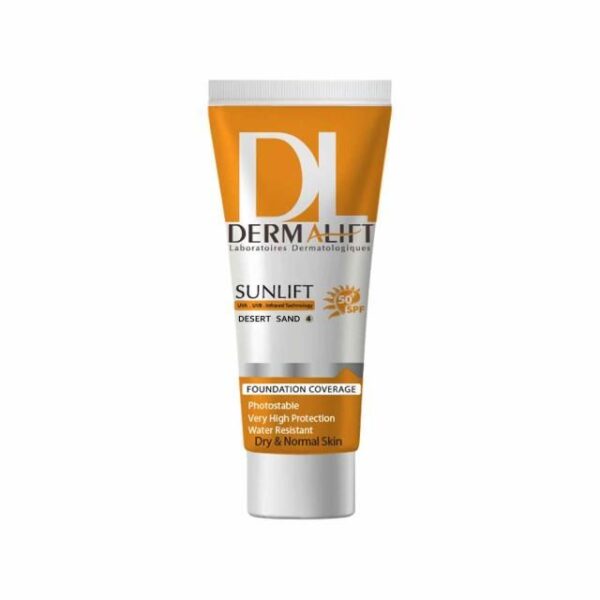 کرم ضد آفتاب SPF50 درمالیفت مناسب پوست های خشک و معمولی شماره 4 حجم 40 میلی لیتر - شن صحرایی -