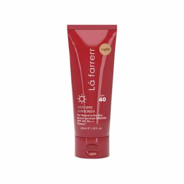 کرم ضد آفتاب و ضد لک SPF 40 لافارر مناسب پوست های خشک و معمولی حجم 40 میلی لیتر - روشن -