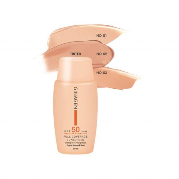 کرم ضد آفتاب SPF 50 ژیناژن شماره 03 مناسب پوست خشک و نرمال حجم 50 میلی لیتر -