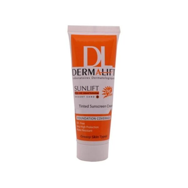 کرم ضد آفتاب SPF50 درمالیفت مناسب پوست چرب شماره 4 حجم 40 میلی لیتر - شن صحرایی -