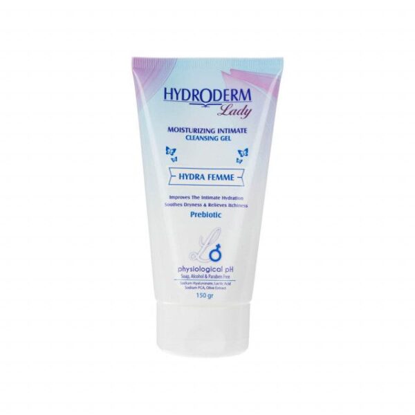 ژل بهداشتی مرطوب کننده بانوان هیدرودرم سری Lady مدل HYDRA FEMME حجم 150 میلی لیتر -